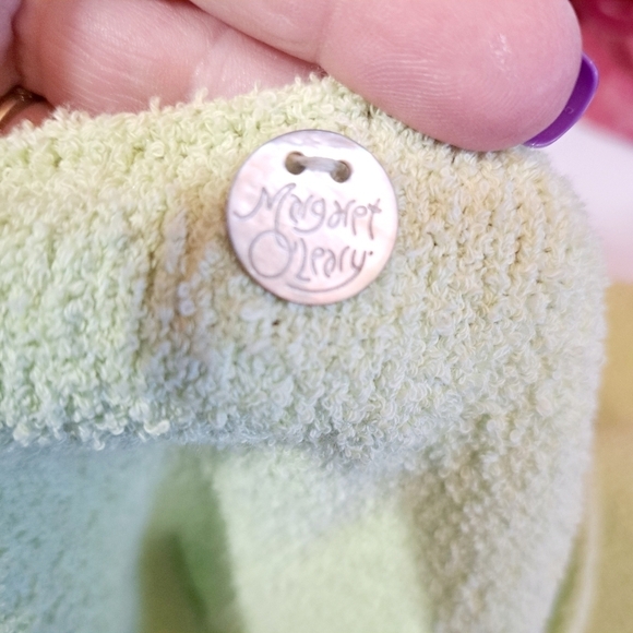 Margaret OLeary Cotton Blend Textured Ruched Neckline Tank Top In Lime - Picture 5 of 8